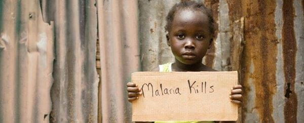 Kid with malaria warning