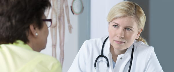 woman with doctor
